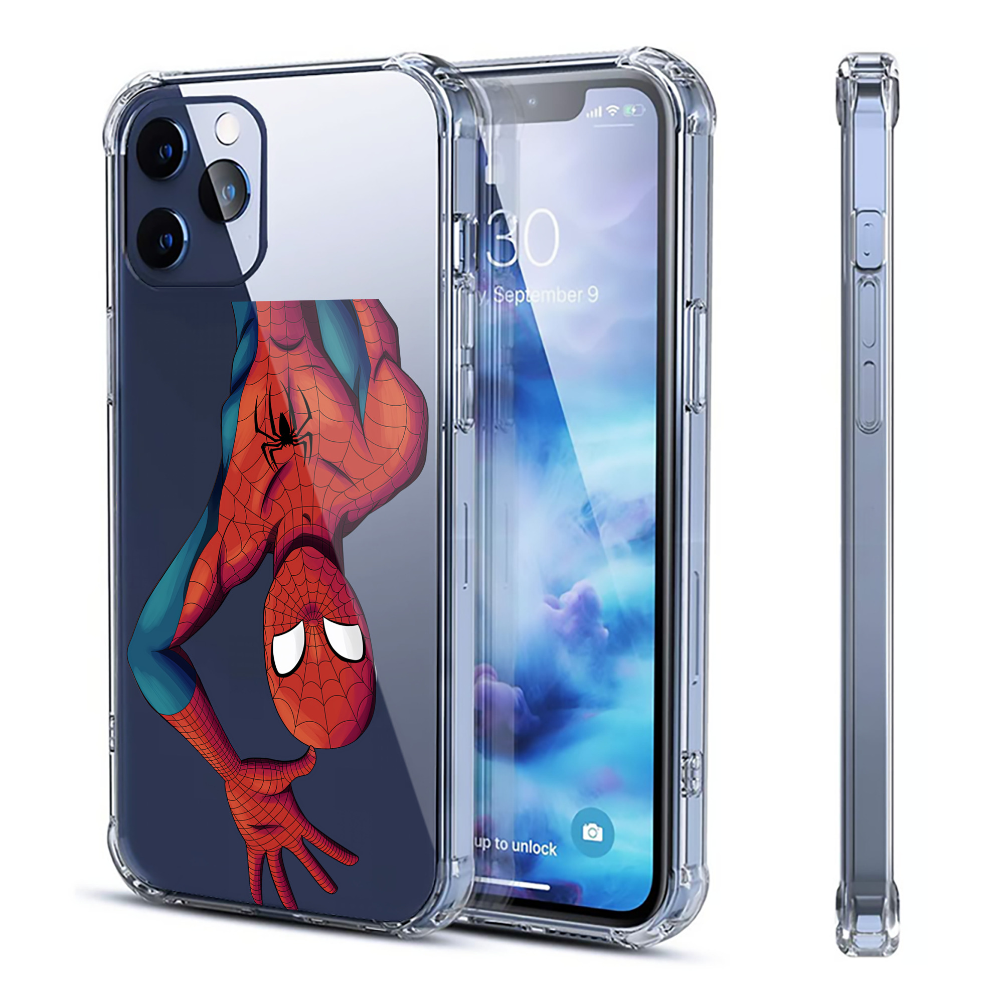 （画像用） Spider Man スパイダーマン 【iPhone 12シリーズ対応】透明スマホケース（クリアソフトケース）